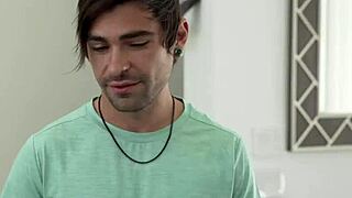 Big ass teen stepsis catches stepbro peeking then slurps his monster cock