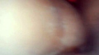 black girlfriend shows off small tits and cock