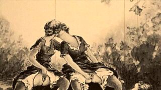 uh those vintage erotic drawings with all the hairy retro action