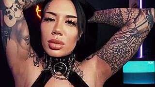 Inked goth Lacey Jayne's big ass and tits endure massive cock pussy pounding