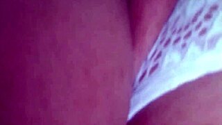 Cheating wife creampied hard with panties aside by huge cock??