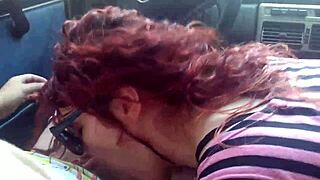 chubby crossdresser mamando driver mid-traffic as friend films creampie gangbang