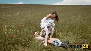 fiancée ditches wedding to bend over for stranger shepherd's hardcore fuck in ranch outdoors