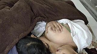 big tits indian stepmom shares bed with horny stepson 😈🛏️💦