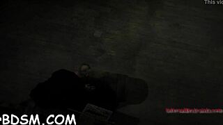 Blindfolded angel chokes on toy as bound twat gets roughly shovelled