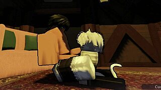 Ladyboy maid bends over for deep shemale sex pounding in dusty attic