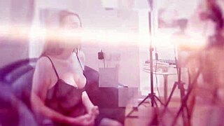 What happens when innocent British 18 year old teases stranger with her long hair lingerie before sucking huge cumshot facial