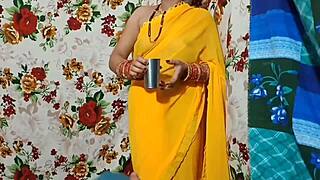 indian beauty wife's dirty talk drives wild doggystyle pounding in bedroom with husband close-up