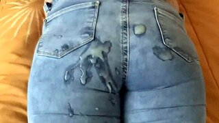 After Hard Assfucking I Pull Up Jeans for Huge Cumshots Dripping from My Big Ass