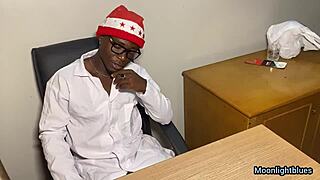 Petite Ebony Teen Fucks BBC Doctor for Christmas Creampie Gift