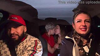 uber driver picks up lesbian couple at airport turns into wild car pussy licking orgy all tanned petite brazilian