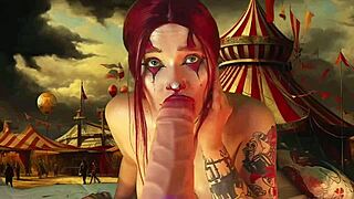 harley quinn cosplay stretches cheeks wide with giant dildo insertion