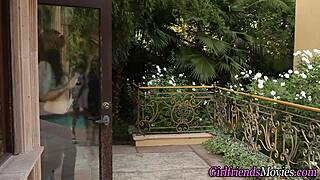 hey, watch this smalltits teen lesbian eat pussy outdoors in heels... so hot