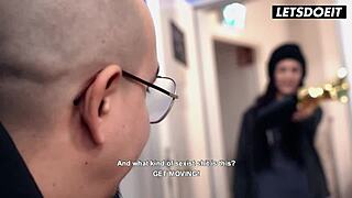 blonde nikki hill chokes on black dong in horny hostel interracial ride