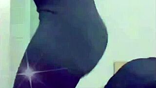 thick ebony ass in leggings bounces softer than waterbed