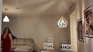 Neighbor teen babe deepthroats huge cock with juicy spit and sloppy licks