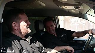 slutty suspect sladyen skaya bends over for rough dp pounding in her pussy and ass at the police station