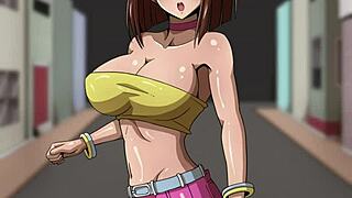 Hey, check out this erotic Yu-Gi-Oh Tea Gardner opening with big tits brunette and monster cock action