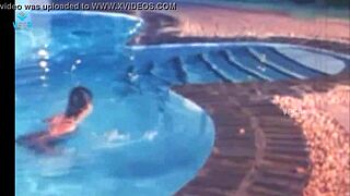 Unmarried Hot Couple's Bedroom Tease Turns Into Poolside Tit Play!