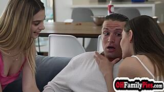 teen stepsisters molly little sera ryder suck stepbro's huge cock cowgirl