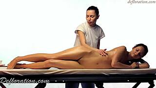 beautiful virgin vera moans through her first sensual tight pussy massage