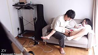 Damn, slipped aphrodisiac to my Japanese fuck buddy, now she's creaming on my huge dick from behind!