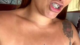 I video called this guy I just met at his apartment and flashed my natural tits as a hot little gift