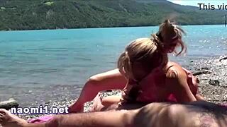 Naomi Sugimoto Gulps Cum After Beach Blowjob!