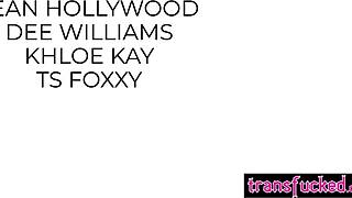 TS Foxxy savors triple blowjob from horny patient Jean Hollywood