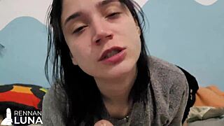 Hey this hot naughty Brazilian teen spreads her wet pussy for that monster cock to pound hard 🍑💦🔥