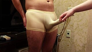 Weak Cock Bursts After Endless Rough Glans Slapping Torment