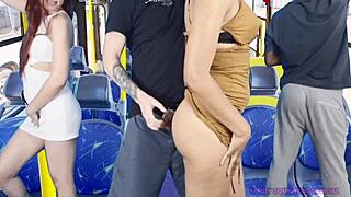 whoa spilled cum all over that big bus ass in public!!