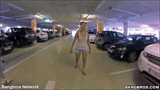 Suck it deeper, you big-tit Asian slut—now bend over outdoors!