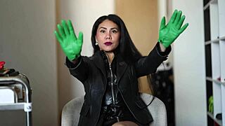 LEATHER GLOVE FETISH MISTRESS DOMINATES WITH GLOVES IN ASMR PLAY!