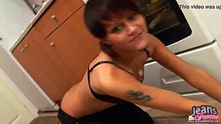 my tiny jean miniskirt clings so tight to my curves