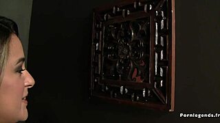 penelope piper sucks huge cock through gloryhole before titty fuck and facial cumshot