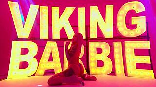 Hot viking barbie belts out taste while her pussy vibes in music video