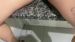 hidden cam catches cute brazilian teen fingering wet pussy in school bathroom