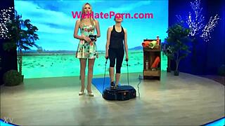 blonde celebrity JANA HARTMANN oops upskirt PANTIES on tv show