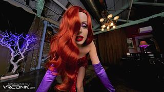 hot redhead jessica rabbit cosplay parody vr conk sucks cock deepthroat then gets fucked hard doggystyle cowgirl cumshot