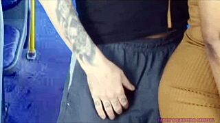 whoa spilled cum all over that big bus ass in public!!