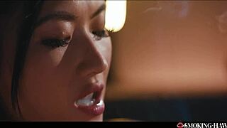 Kawaii Japanese Girl Smokes Cigarette Fingering Tight Pussy Closeup