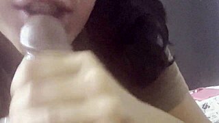 Submissive petite ebony Latina babe gets creampied hard by college lover on Christmas with her horny homemade moans