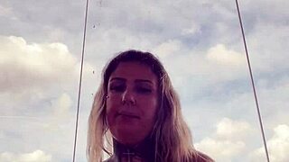 tattooed babe's hard nipples poke thru see-thru top at gym 💦🔥