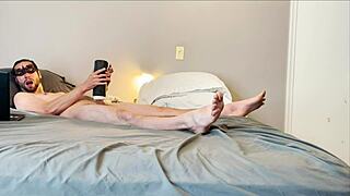 Feet on Monster Cock Machine Sucking Stroking to Orgasm!