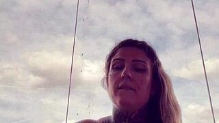 tattooed babe's hard nipples poke thru see-thru top at gym 💦🔥