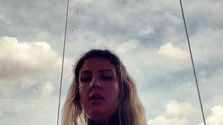 tattooed babe's hard nipples poke thru see-thru top at gym 💦🔥