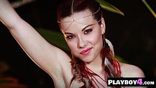 redhead elizabeth marxs strips sexy lingerie reveals hot natural body