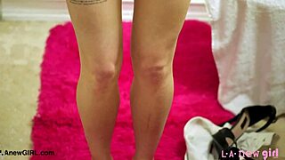 effortlessly beautiful brunette daddy's girl strips shower casting interview petite milf photoshoot