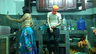 flaccid big cock grows hard jerking in kitchen 🍆😏